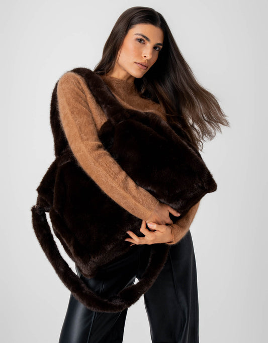 BOLSA LOLA MADRE REINA LIKE FUR MARROM