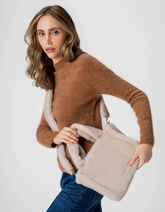 BOLSA CAT MADRE REINA LIKE FUR BEGE
