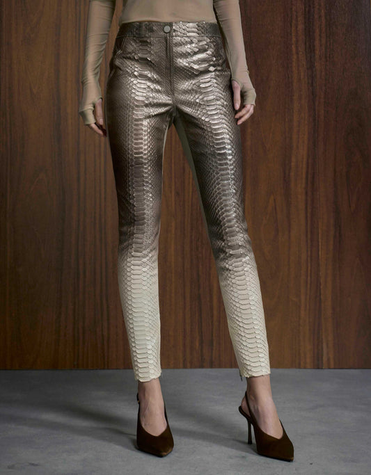 CALÇA PYTHON COM MALHA MADRE REINA COURO DEGRADE OMBRE FENDI/OFF WHITE
