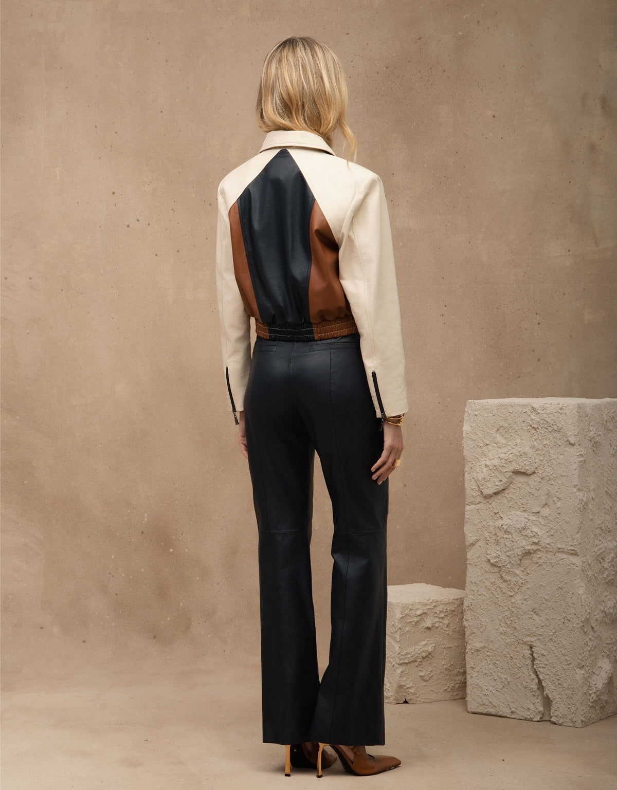 JAQUETA GAIA MADRE REINA COURO AZUL MARINE