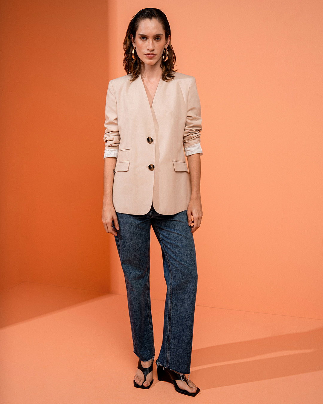 BLAZER PAOLA MADRE REINA ALFAIATARIA CREMA