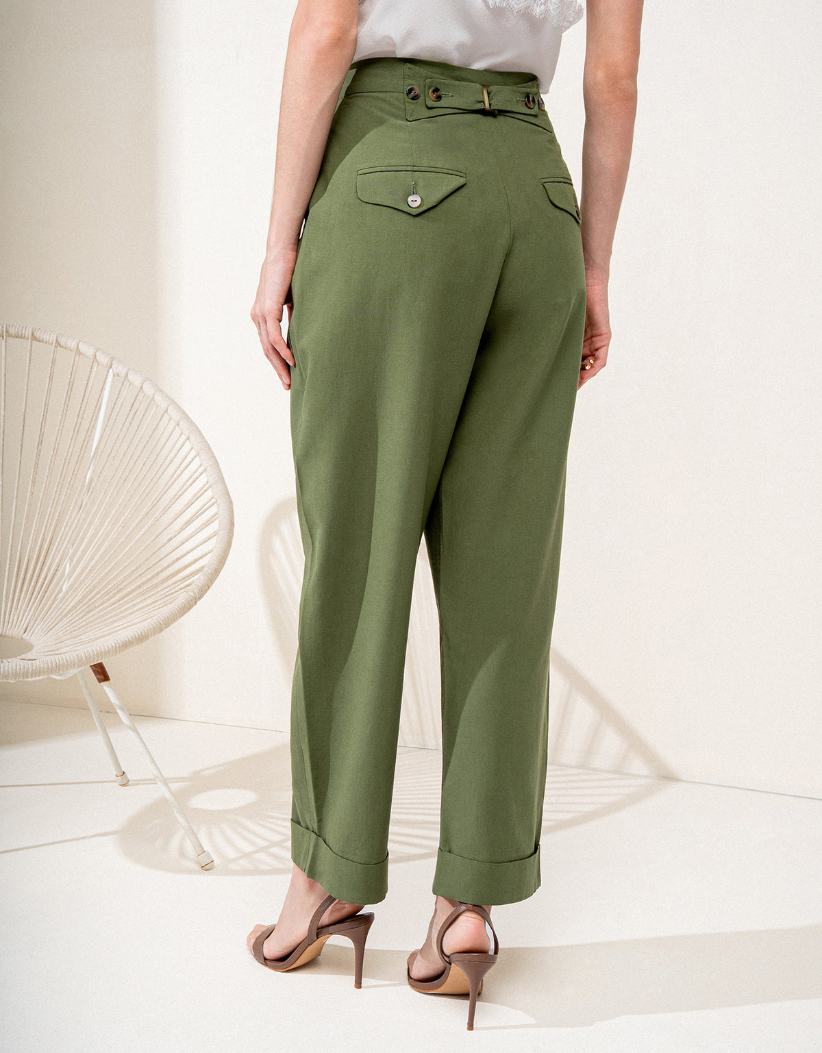 CALÇA PAOLA MADRE REINA ALFAIATARIA VERDE SELVA