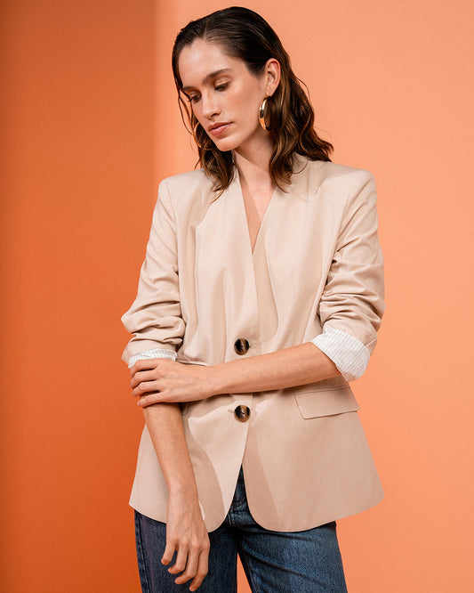 BLAZER PAOLA MADRE REINA ALFAIATARIA CREMA