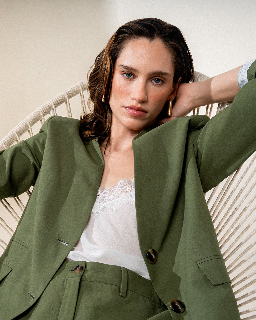 BLAZER PAOLA MADRE REINA ALFAIATARIA VERDE SELVA