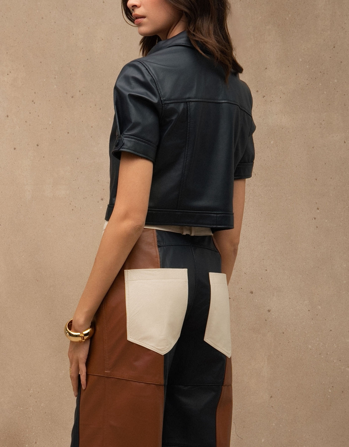 CALÇA GAIA MADRE REINA COLOR COURO AZUL MARINE