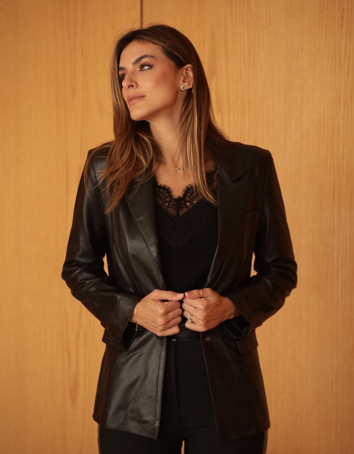 BLAZER ALICE MADRE REINA COURO PRETO