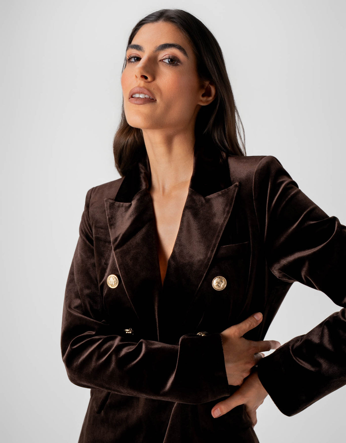 BLAZER ANA PAULA MADRE REINA CHOCOLATE