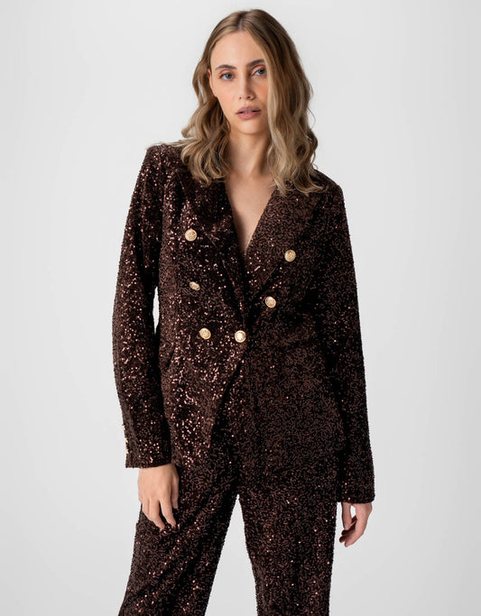 BLAZER BEATRIZ MADRE REINA CAFÉ