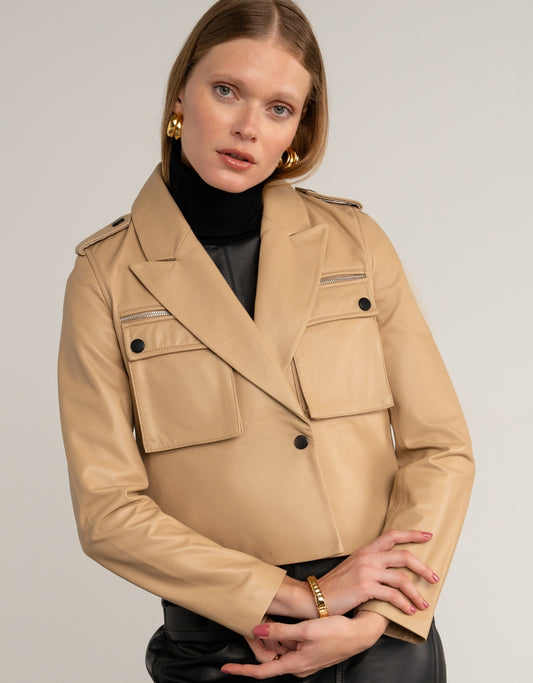 BLAZER BOLSOS MADRE REINA COURO BEGE