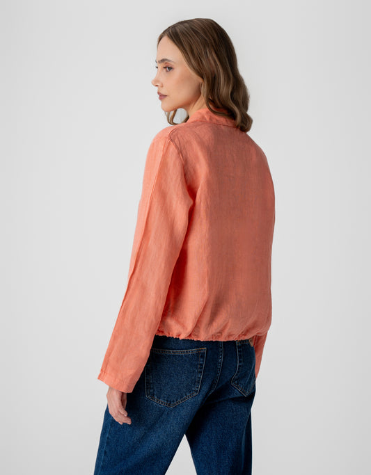 BLAZER EDUARDA MADRE REINA LINHO LARANJA PITANGA