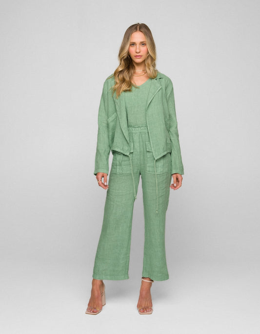 BLAZER EDUARDA MADRE REINA LINHO VERDE MENTA