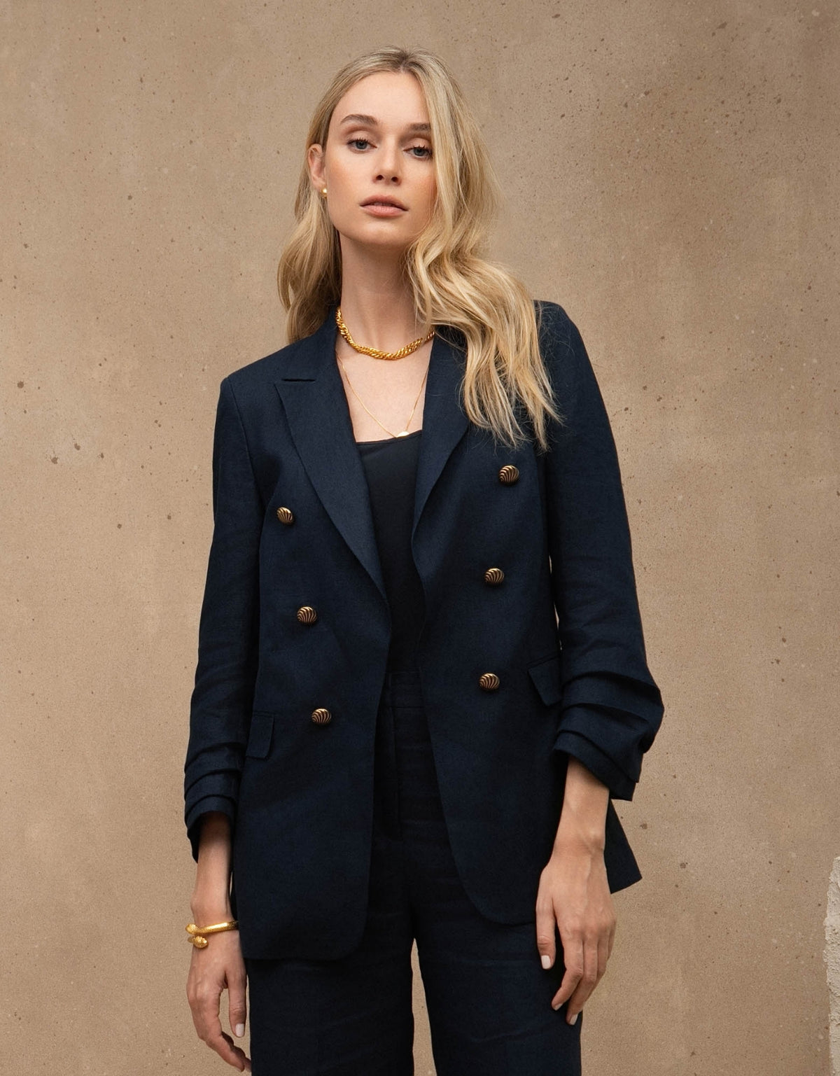 BLAZER MARIAH MADRE REINA LINHO AZUL MARINE