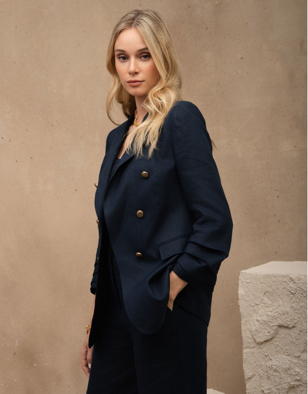 BLAZER MARIAH MADRE REINA LINHO AZUL MARINE