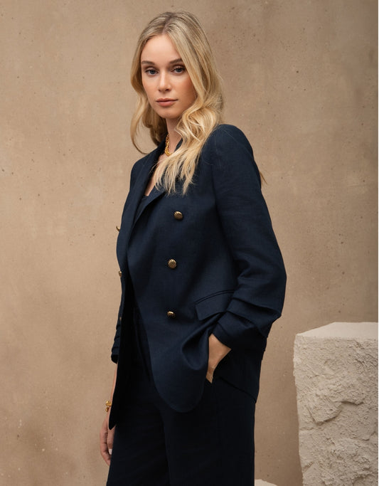 BLAZER MARIAH MADRE REINA LINHO AZUL MARINE