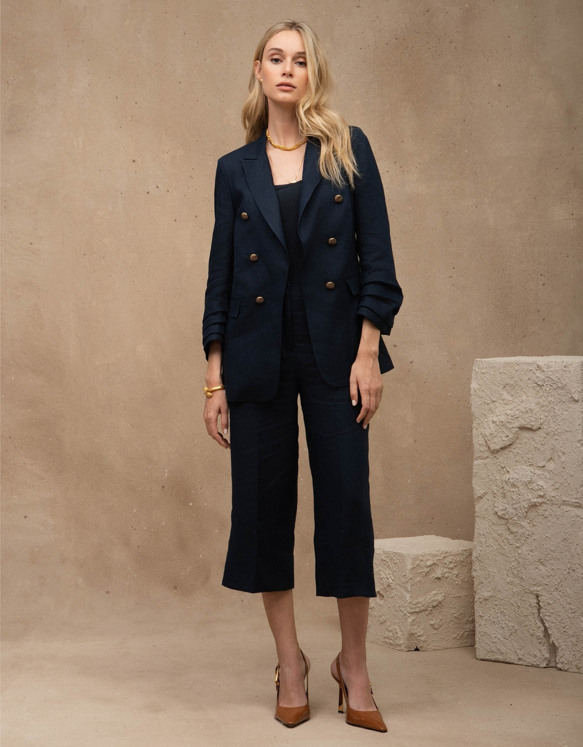 BLAZER MARIAH MADRE REINA LINHO AZUL MARINE