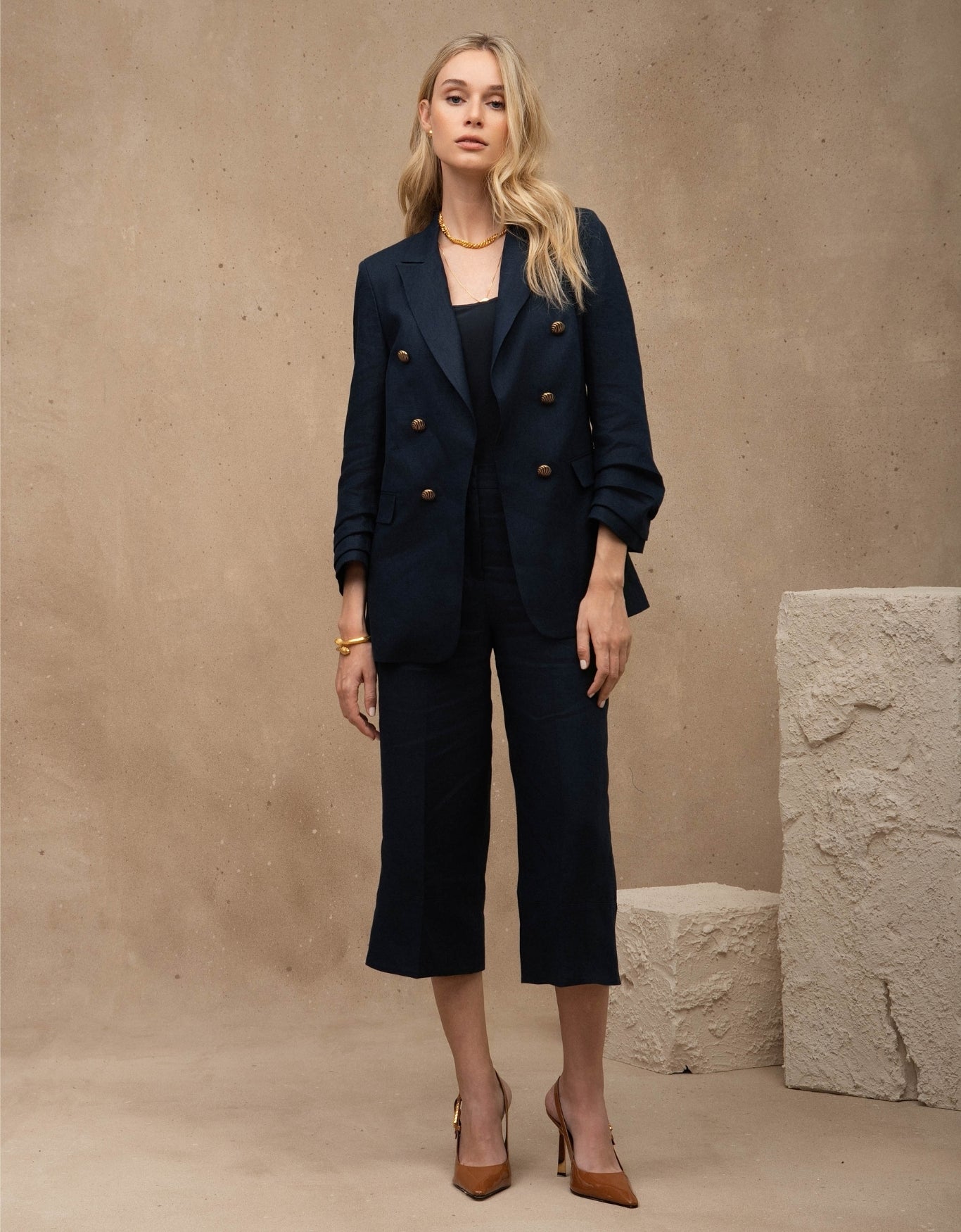 BLAZER MARIAH MADRE REINA LINHO AZUL MARINE