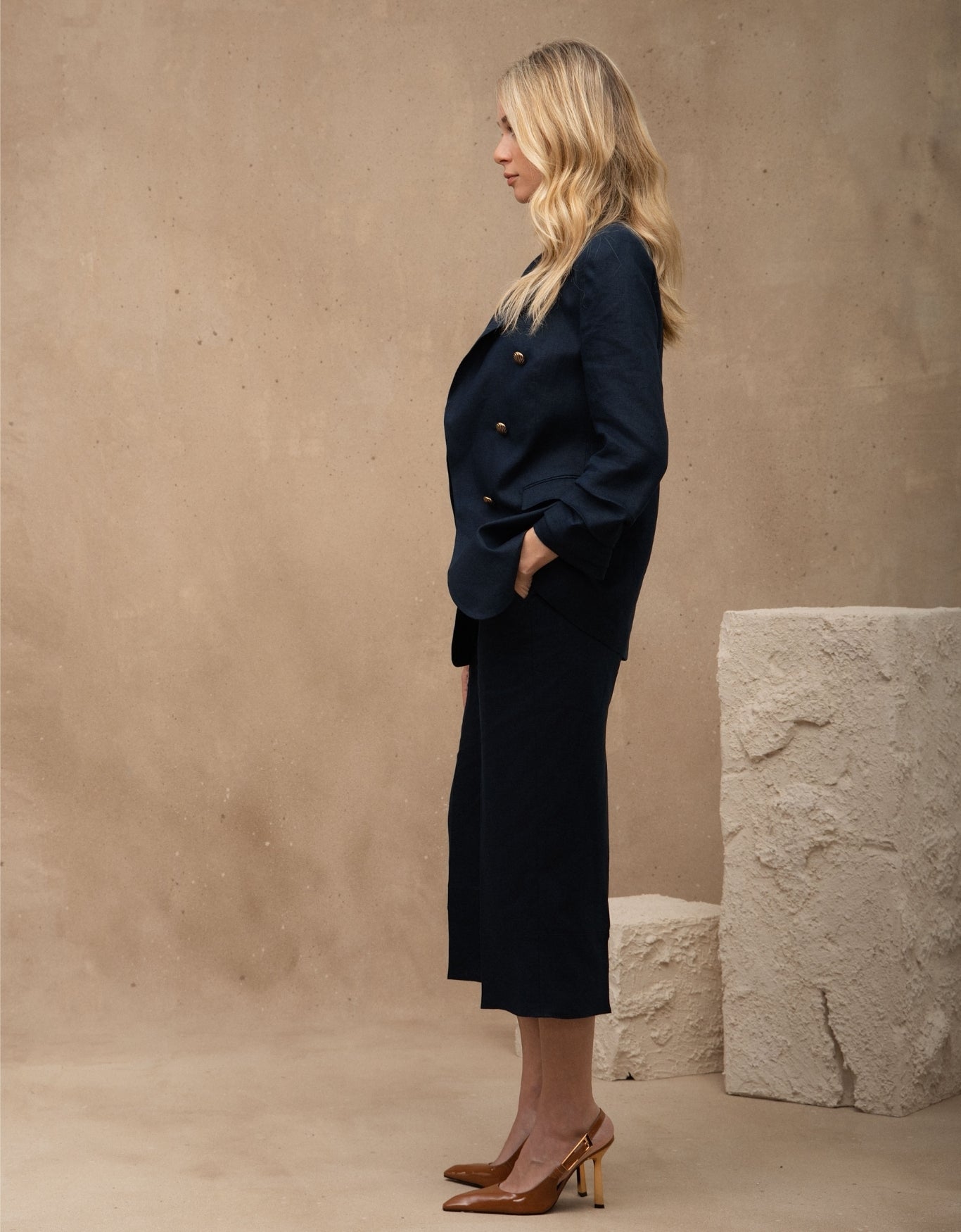 BLAZER MARIAH MADRE REINA LINHO AZUL MARINE