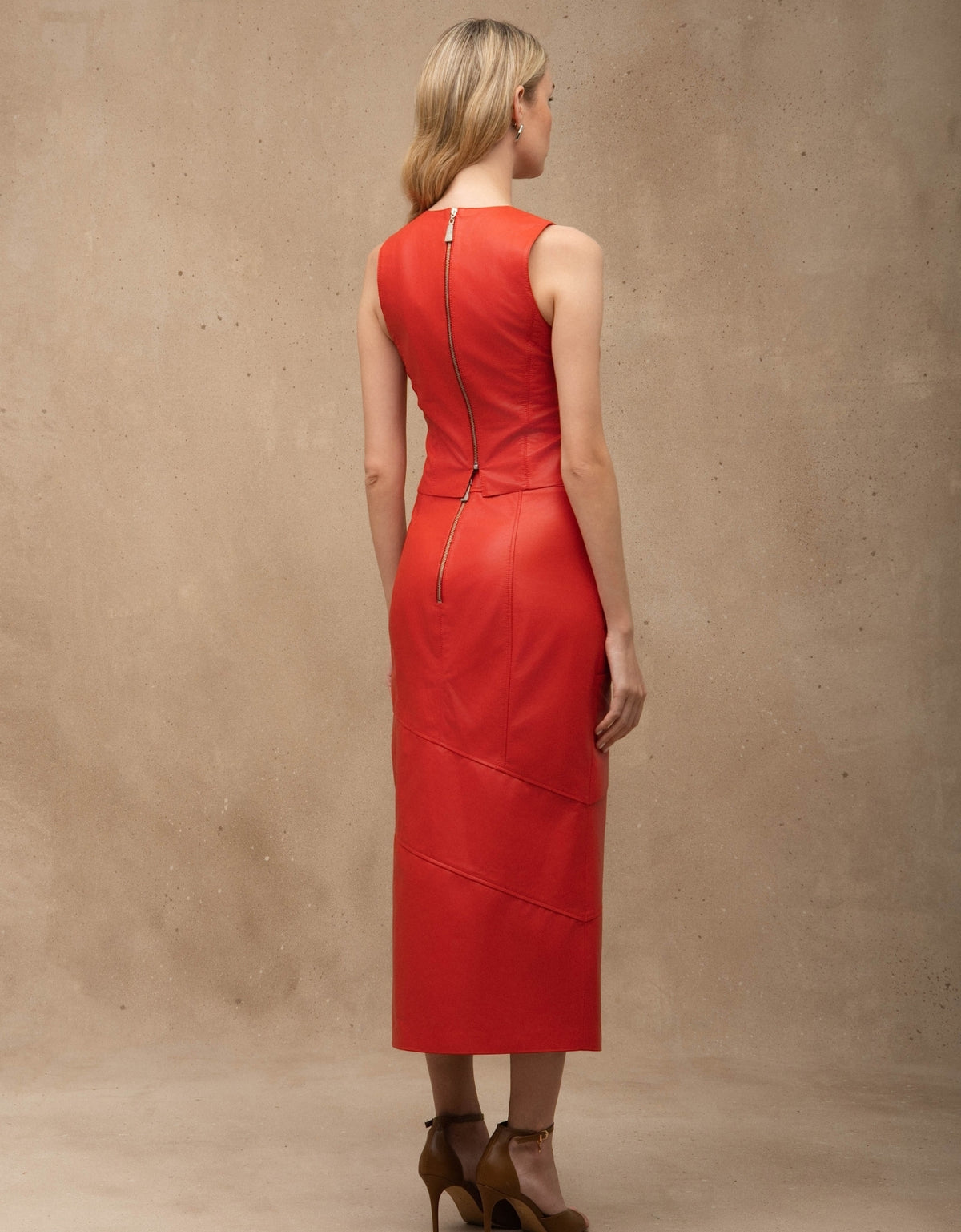 BLUSA AMELY MADRE REINA COURO VERMELHO TOMATE