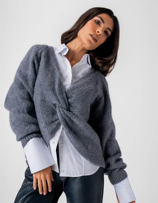 BLUSA BARBARA TRICOT MADRE REINA CINZA