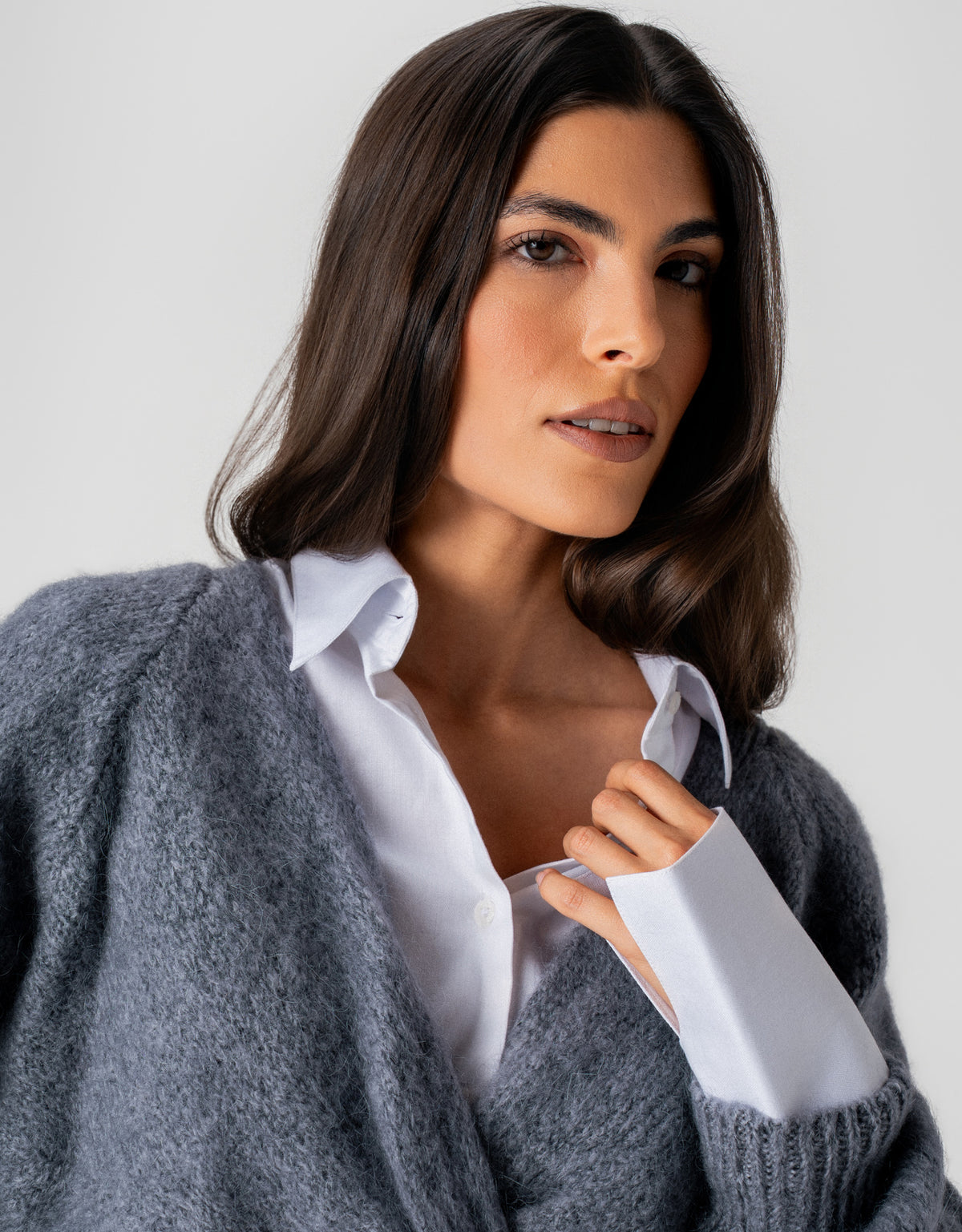 BLUSA BARBARA TRICOT MADRE REINA CINZA