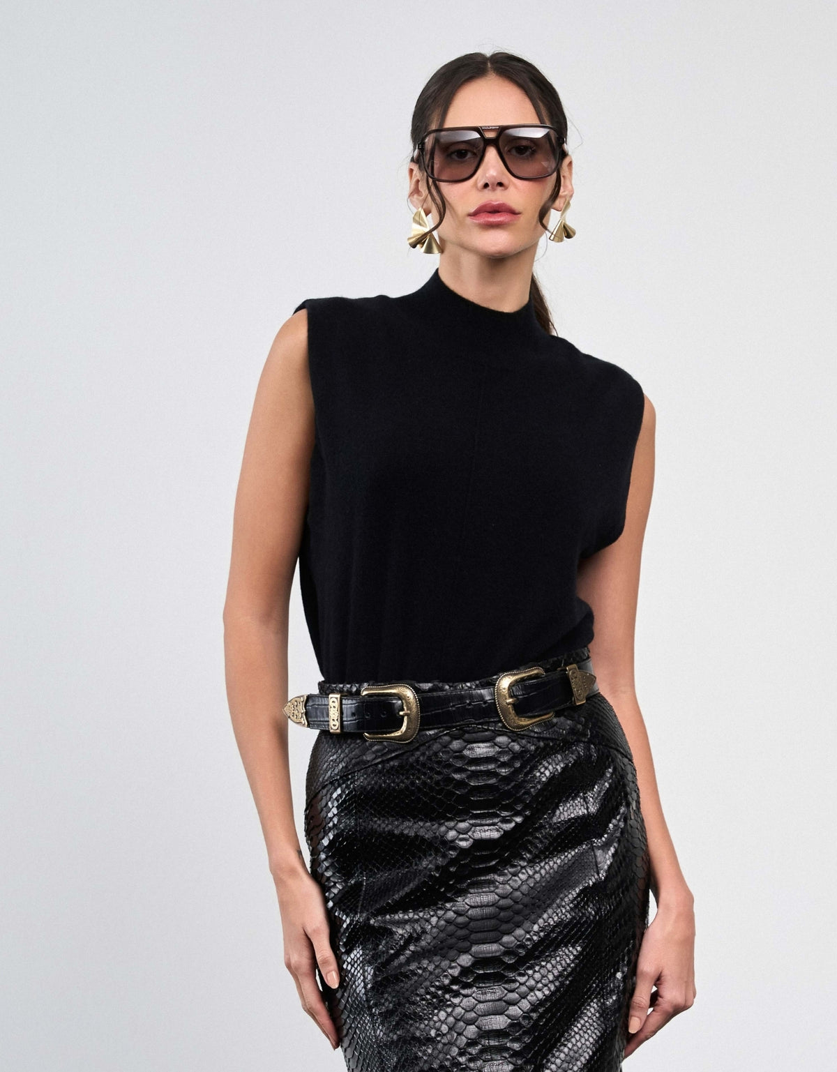 BLUSA BELLA  MADRE REINA CASHMERE PRETO