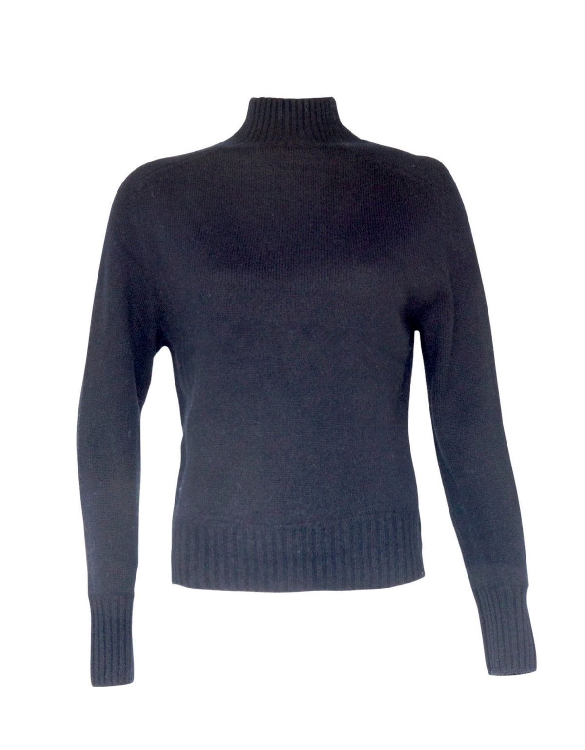 BLUSA CASHMERE GOLA ALTA EM CASHMERE PRETO