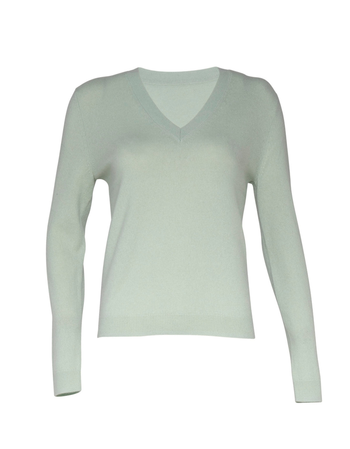 BLUSA CASHMERE GOLA V EM CASHMERE SÁLVIA