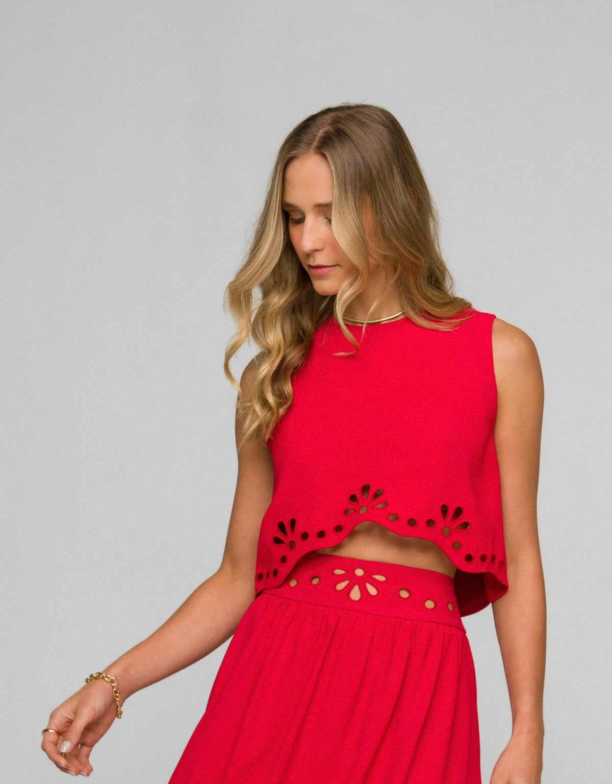 BLUSA CLARISSA MADRE REINA CREPE PATOU VERMELHO CHERRY