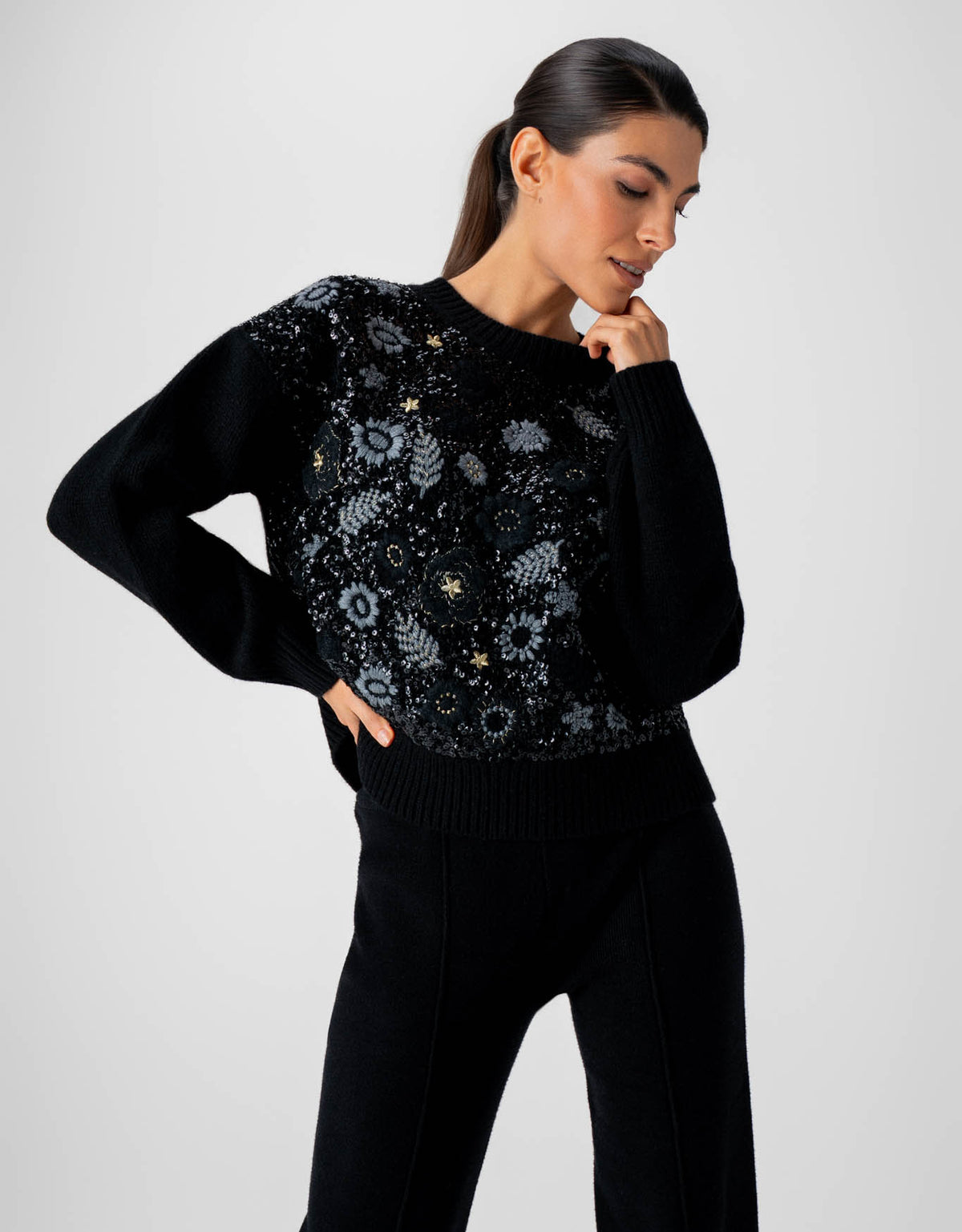 BLUSA GARDEN MADRE REINA LÃ PRETO