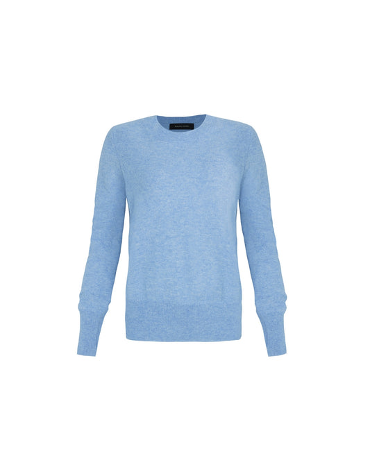 BLUSA GOLA CARECA CASHMERE AZUL LAVANDA