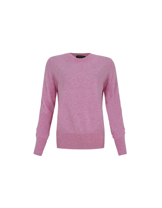 BLUSA GOLA CARECA CASHMERE ROSA AZALEIA