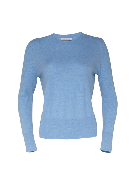 BLUSA GOLA REDONDA EM CASHMERE AZUL CLARO