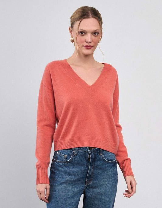 BLUSA GOLA V MADRE REINA CASHMERE ORANGE