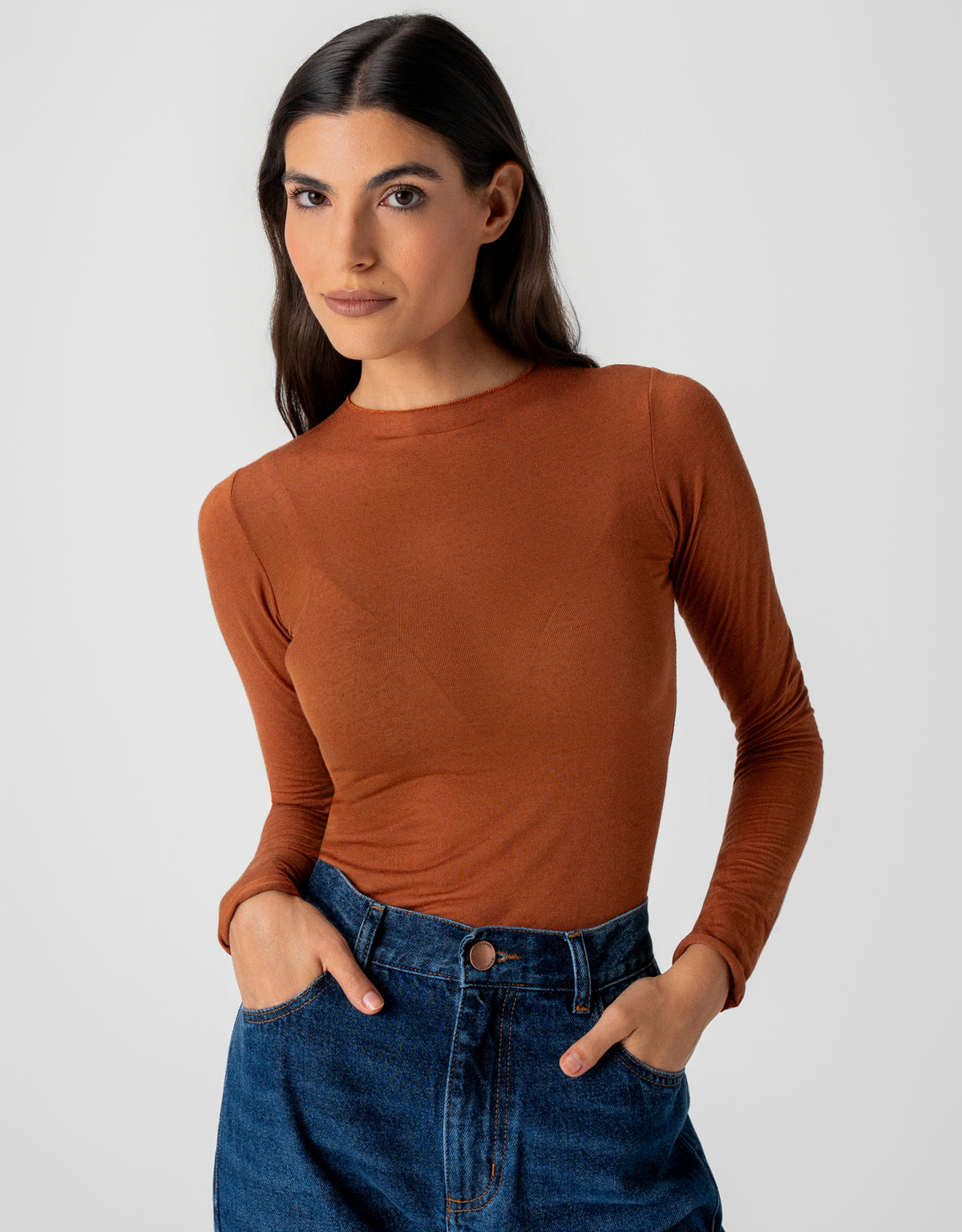 BLUSA KAREN MADRE REINA MALHA/CASHMERE LARANJA AMBAR