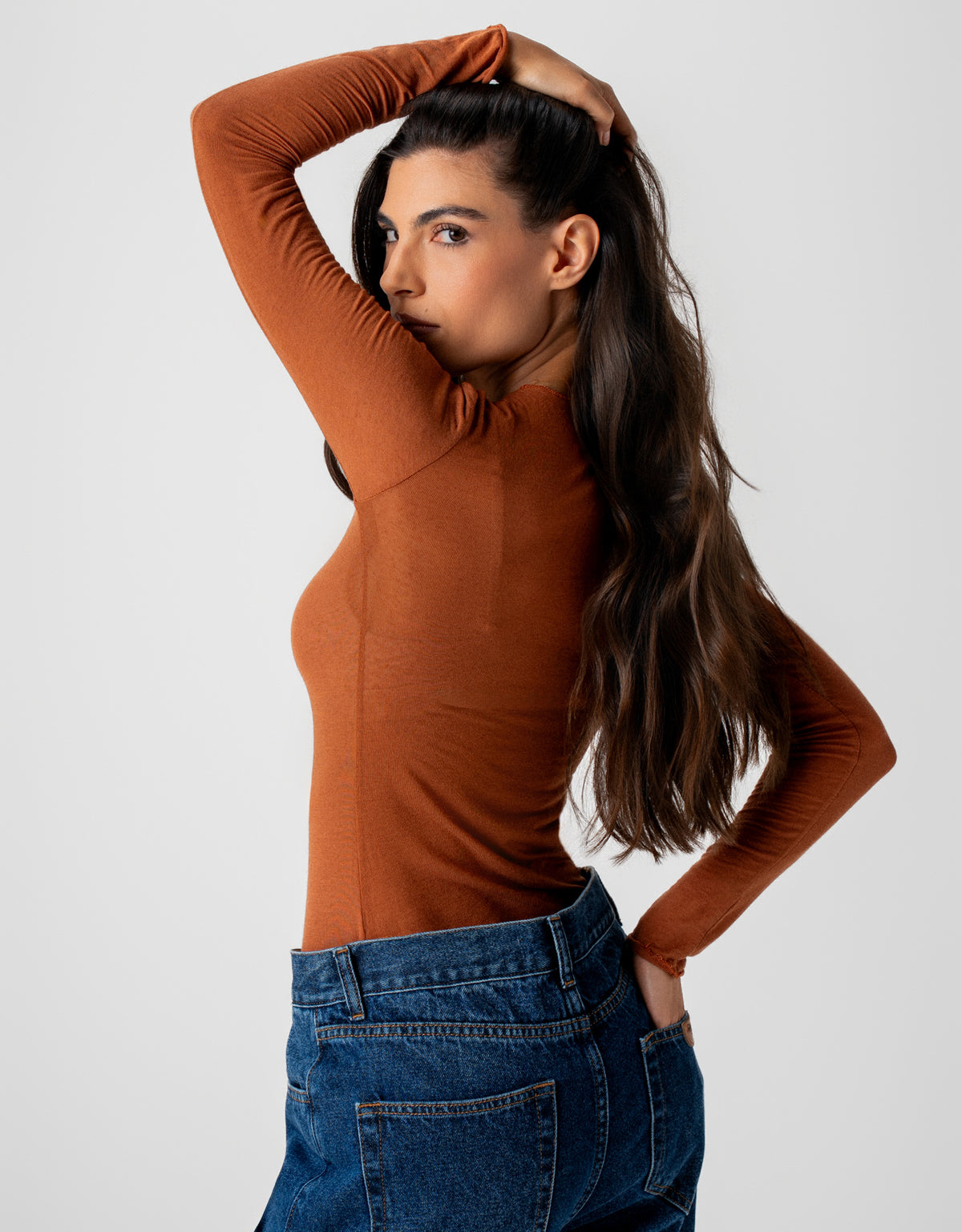 BLUSA KAREN MADRE REINA MALHA/CASHMERE LARANJA AMBAR