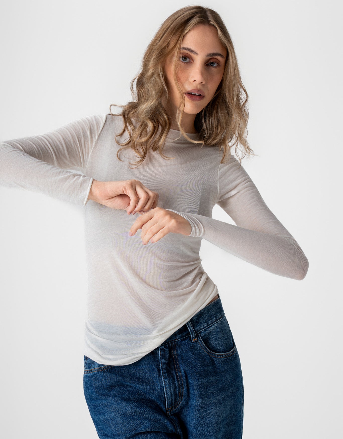 BLUSA KAREN MADRE REINA MALHA/CASHMERE OFF WHITE