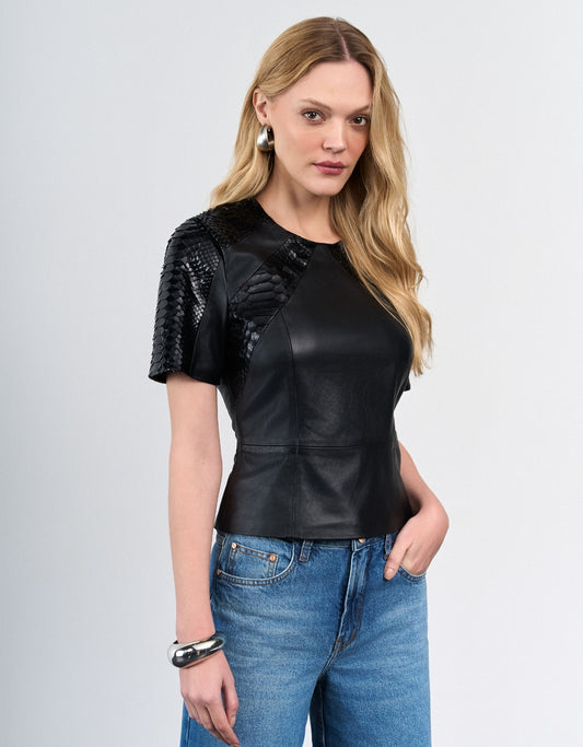 BLUSA MADRE REINA PYTHON PRETO