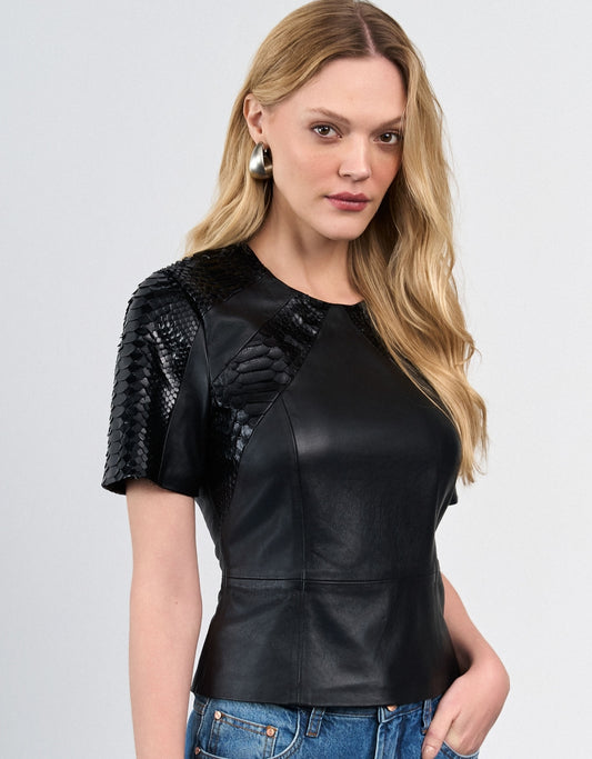 BLUSA MADRE REINA PYTHON PRETO