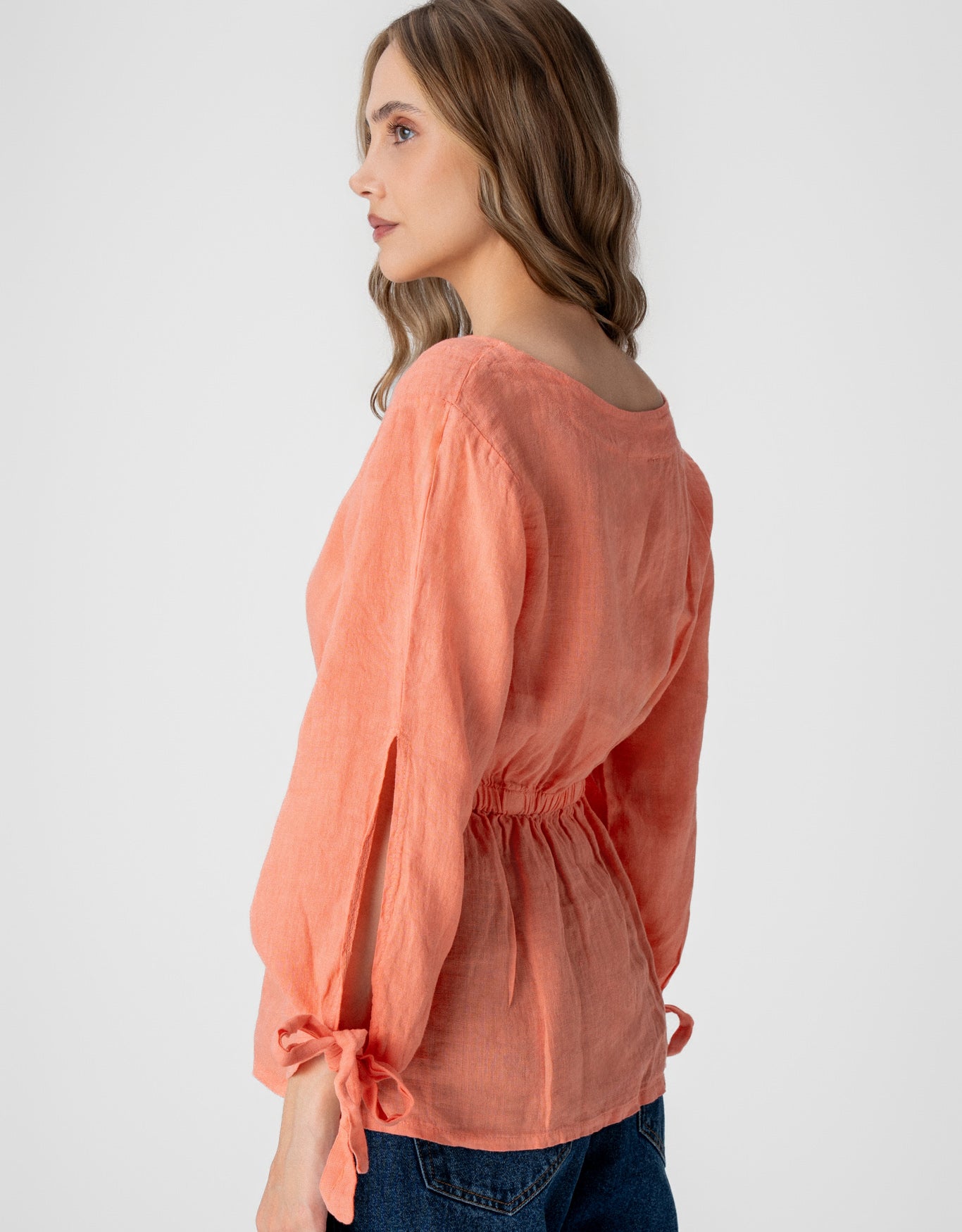 BLUSA MANU MADRE REINA LINHO LARANJA PITANGA