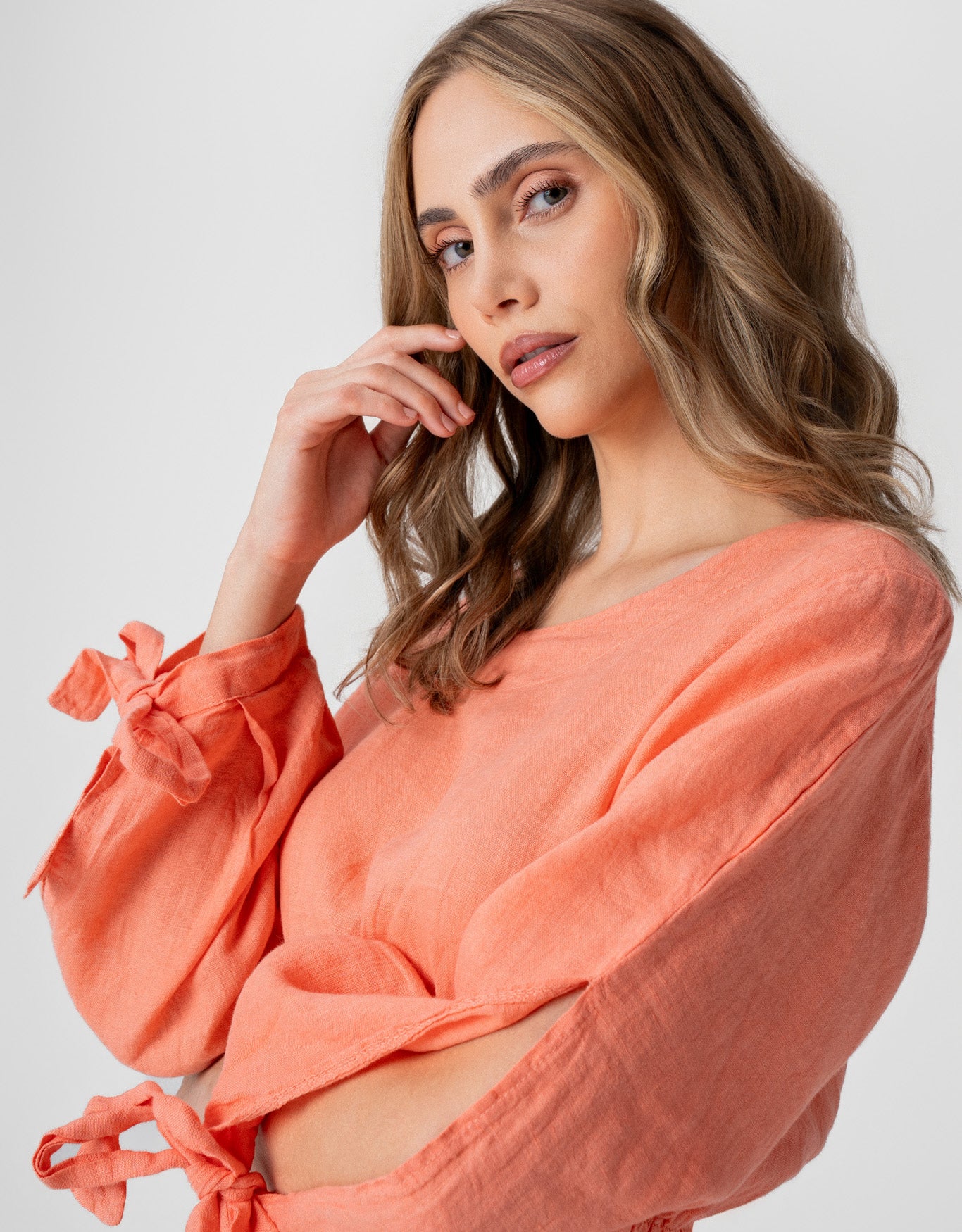 BLUSA MANU MADRE REINA LINHO LARANJA PITANGA