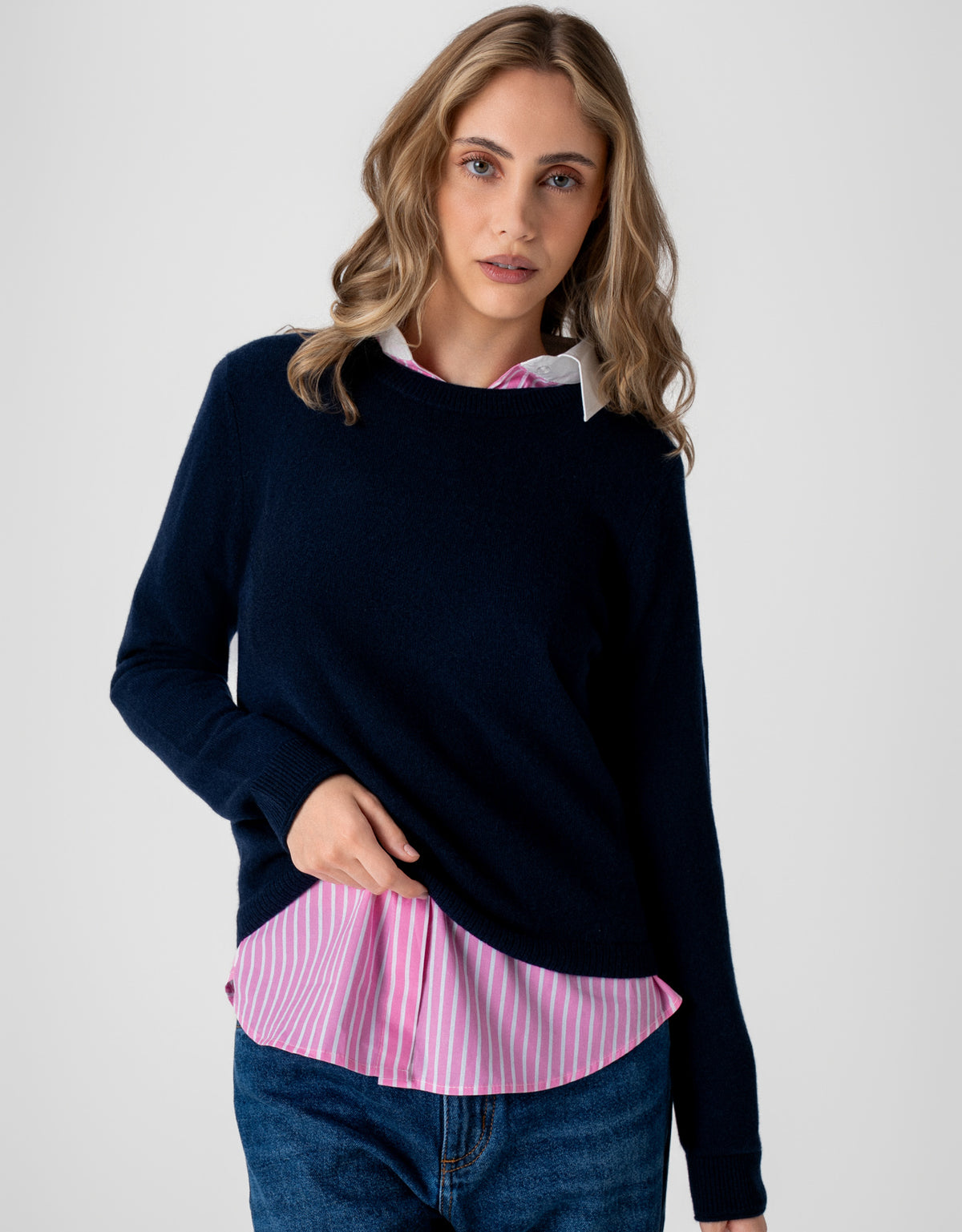 BLUSA MARIAH MADRE REINA CASHMERE MARINHO