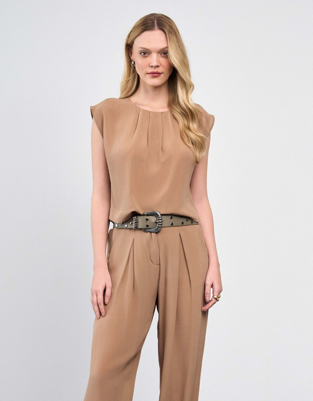 BLUSA MELINA MADRE REINA SEDA MOCCA