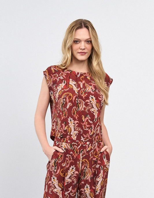 BLUSA MELINA MADRE REINA SEDA PAISLEY