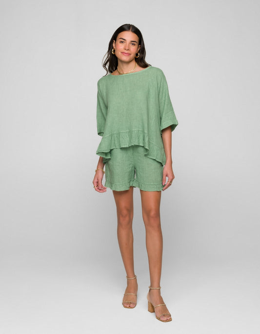 BLUSA MILLA MADRE REINA LINHO VERDE MENTA