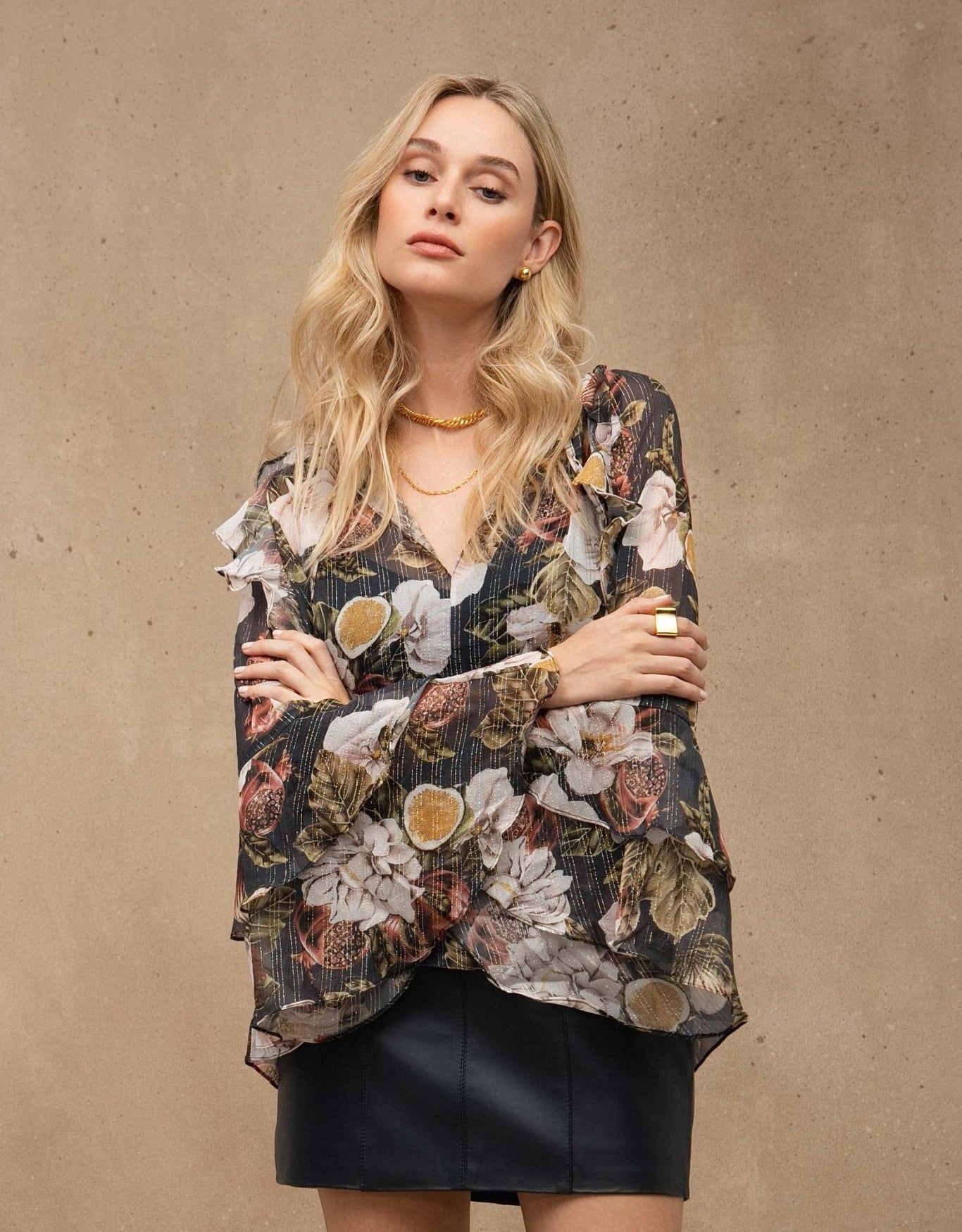 BLUSA SIENA MADRE REINA SEDA ESTAMPADA