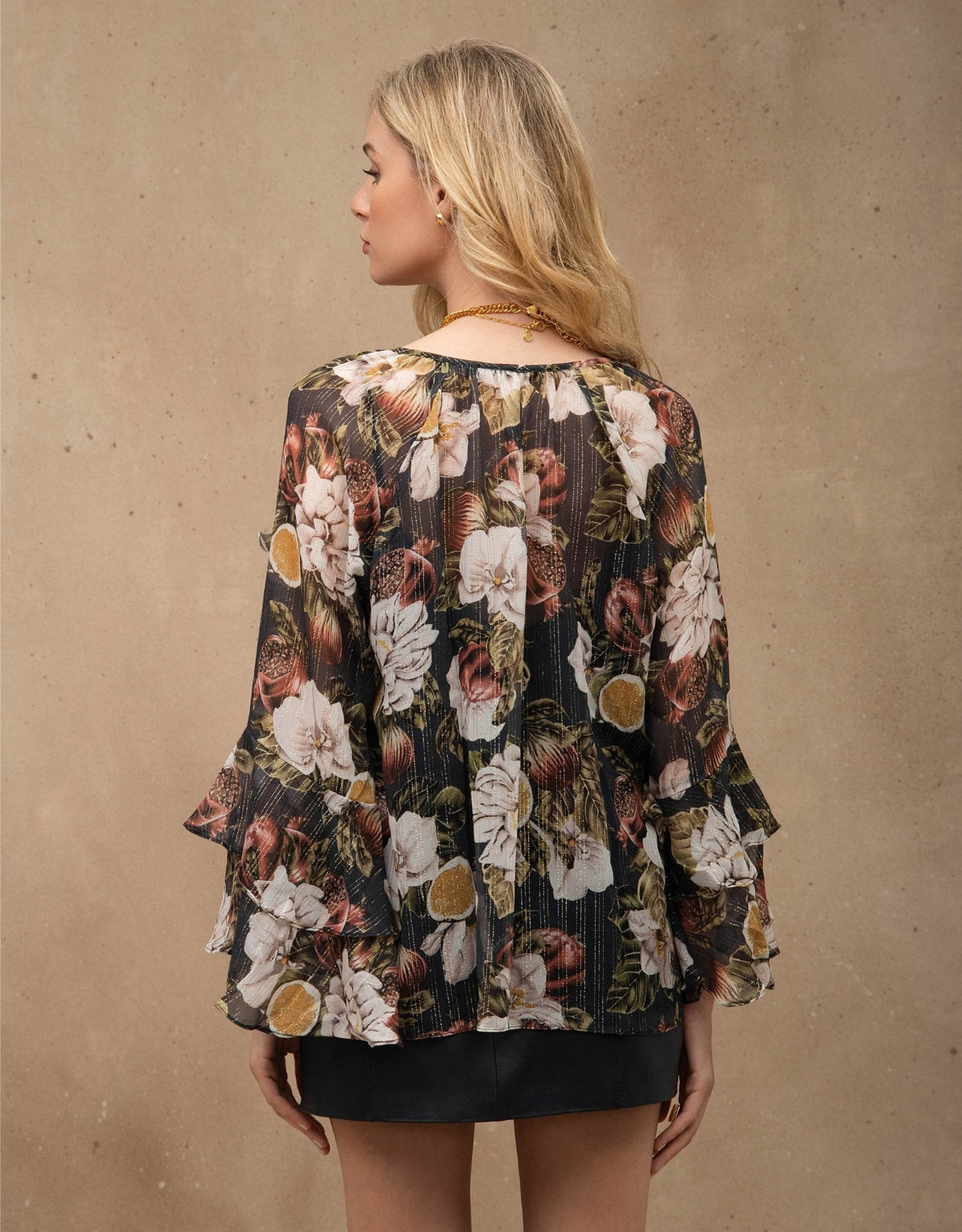 BLUSA SIENA MADRE REINA SEDA ESTAMPADA