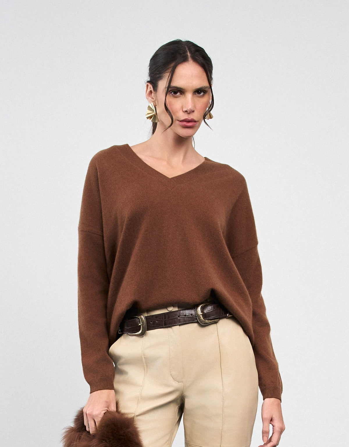 BLUSA STELLA MADRE REINA  CASHMERE COFFEE