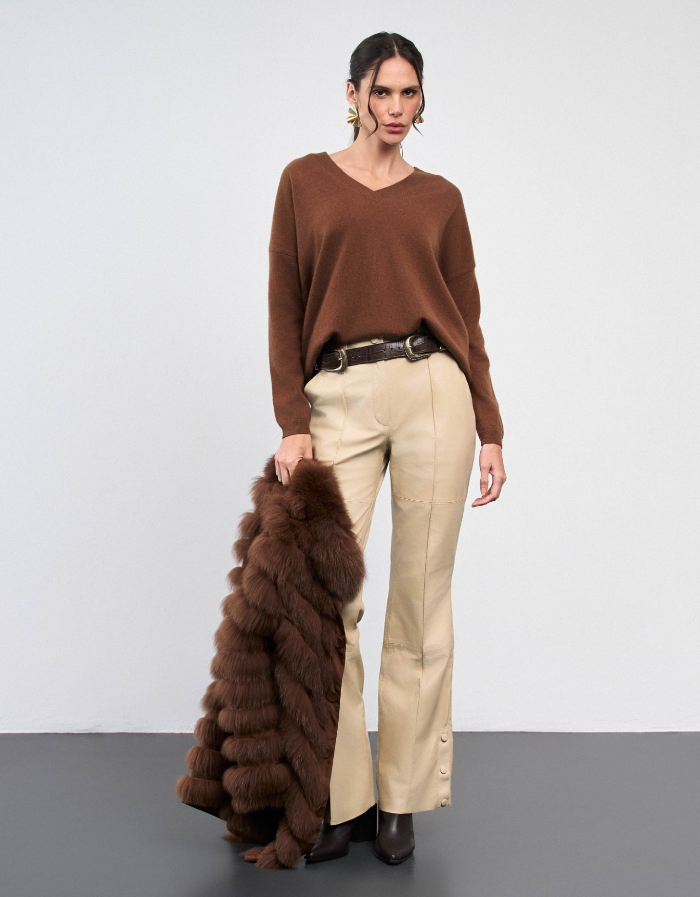 BLUSA STELLA MADRE REINA  CASHMERE COFFEE