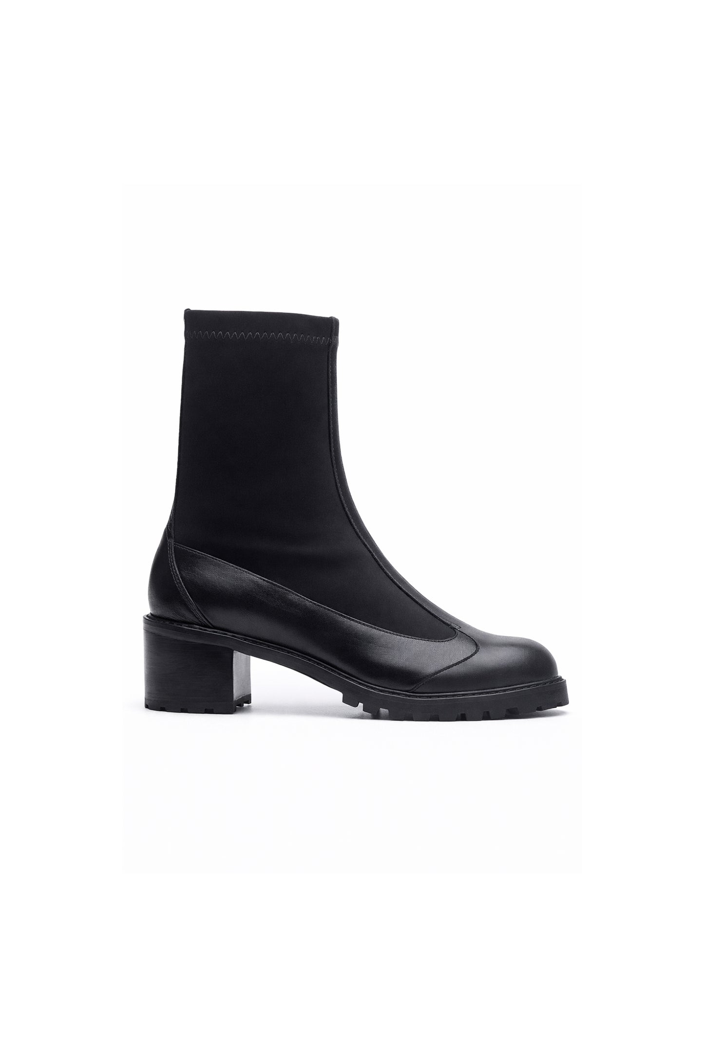 BOTA DUDA MADRE REINA COURO COM MALHA PRETO