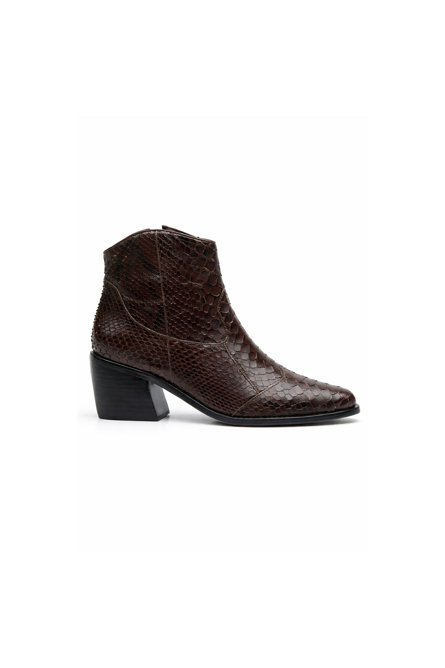 BOTA MADRE REINA COURO PYTHON DARK BROWN